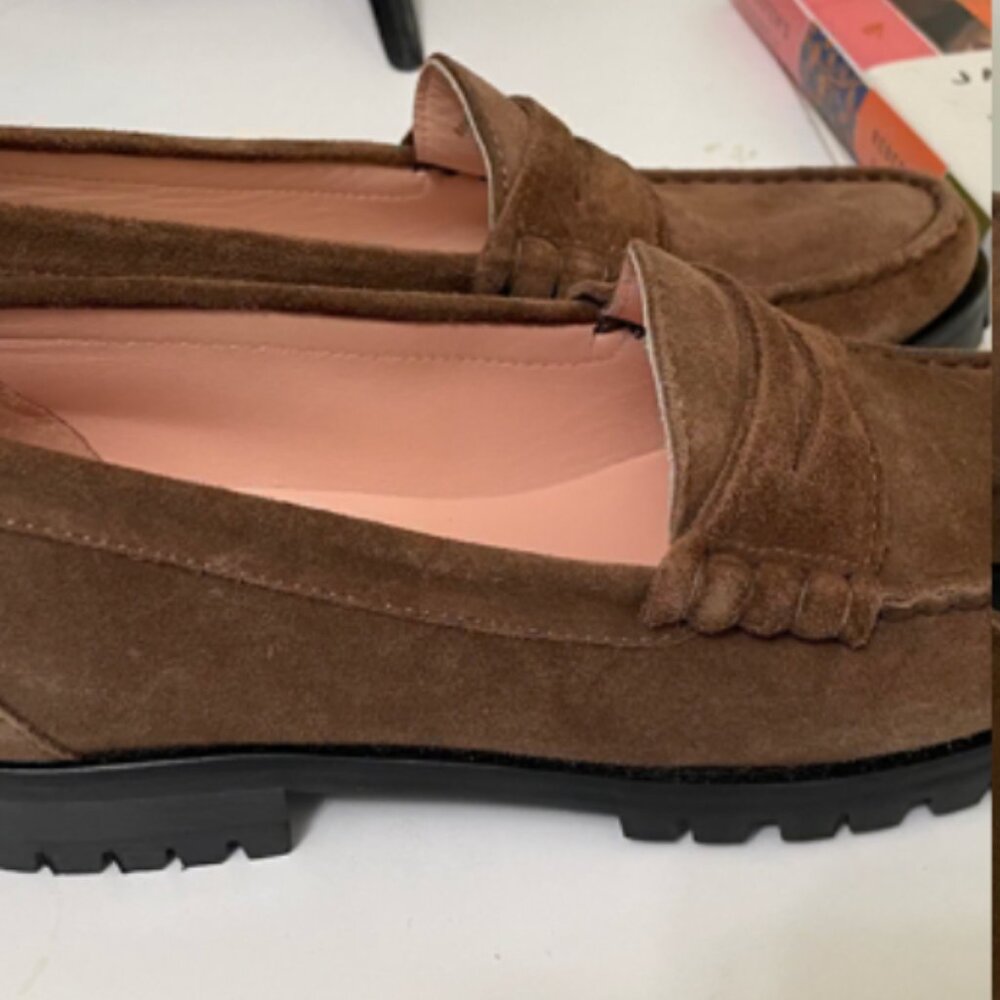 J. Crew Winona Lug Sole Penny Loafers in Toffee Size 9 - Picture 6 of 11